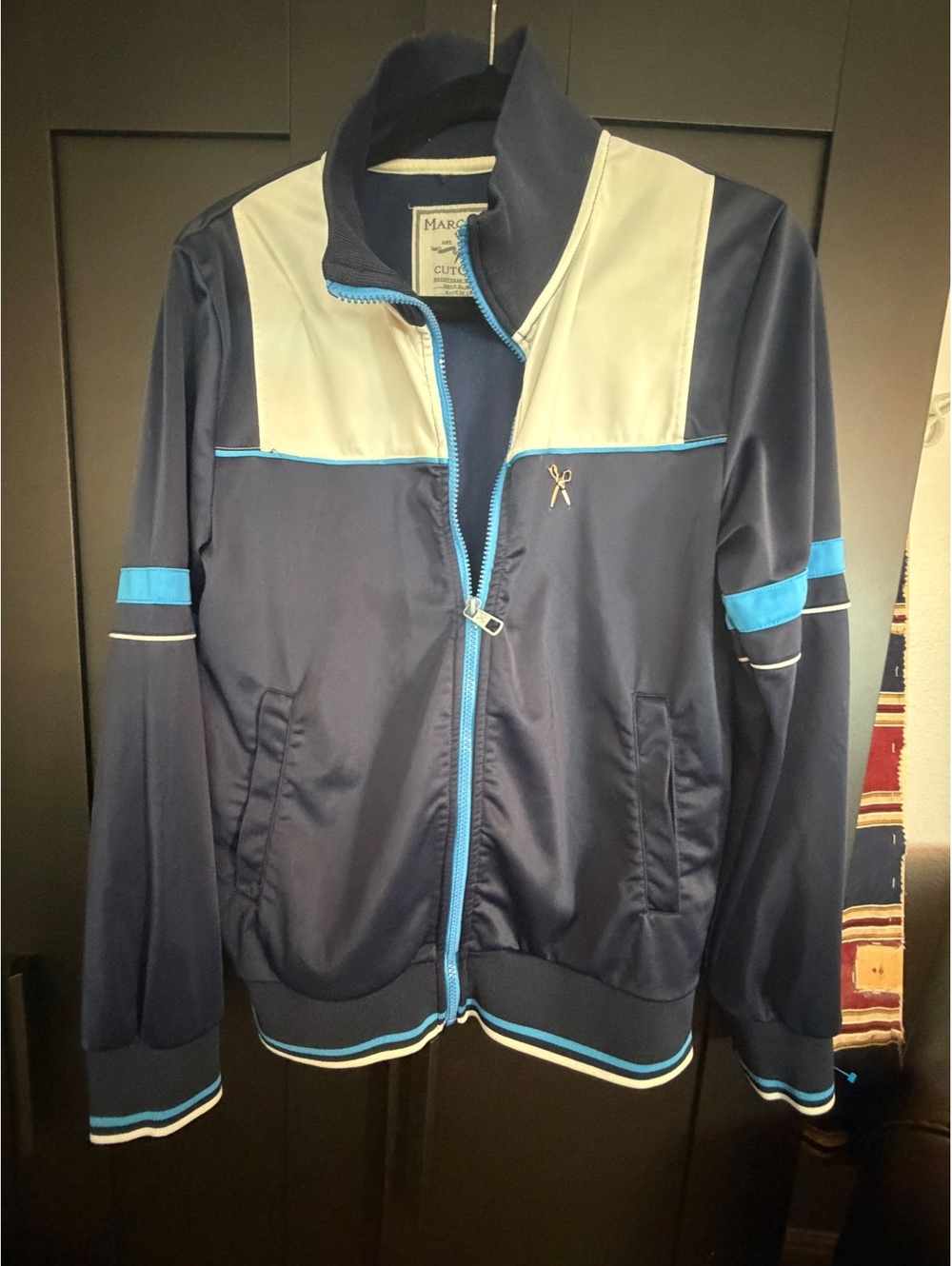 Marc Ecko Cut & Sew Track Jacket Men’s Small Navy Blue Y2K 2000s Streetwear